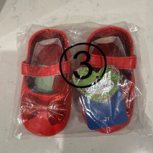 NWT: Red BabyShoes with Sparkly Bows